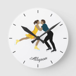 Figure Skating Round Clock