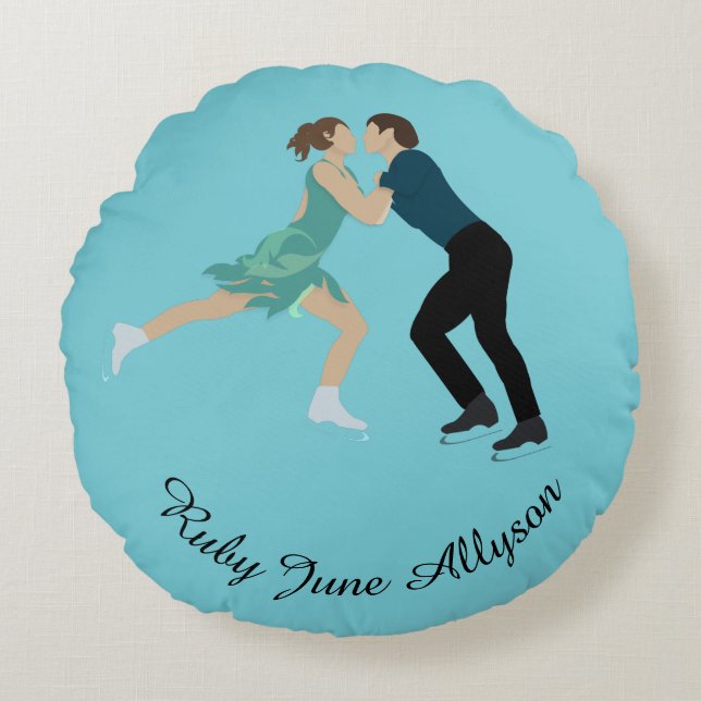 Figure Skating Round Pillow (Front)