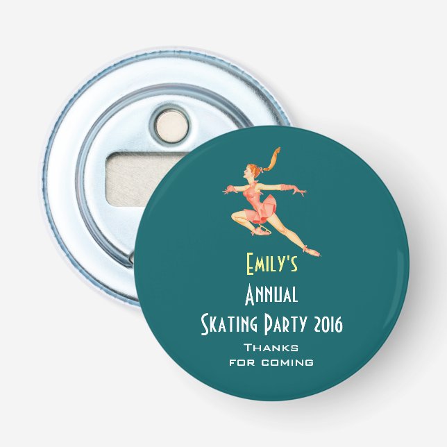 Figure Skating Skate Party Thanks Bottle Opener (Front)