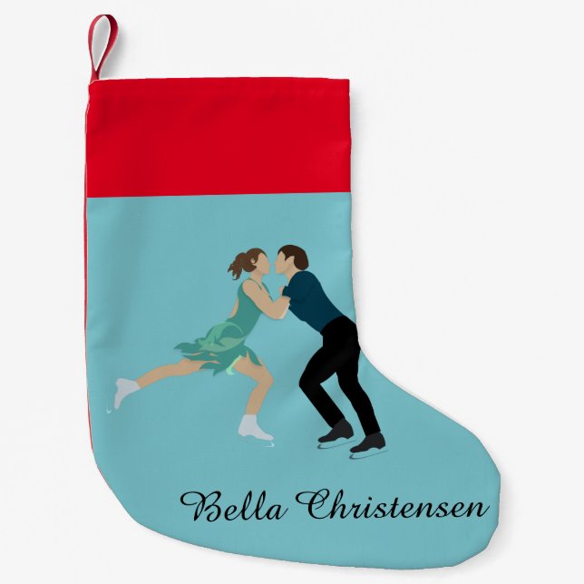 Figure Skating Small Christmas Stocking (Front)
