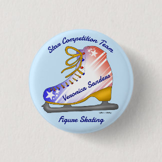Figure Skating Stars and Stripes Button