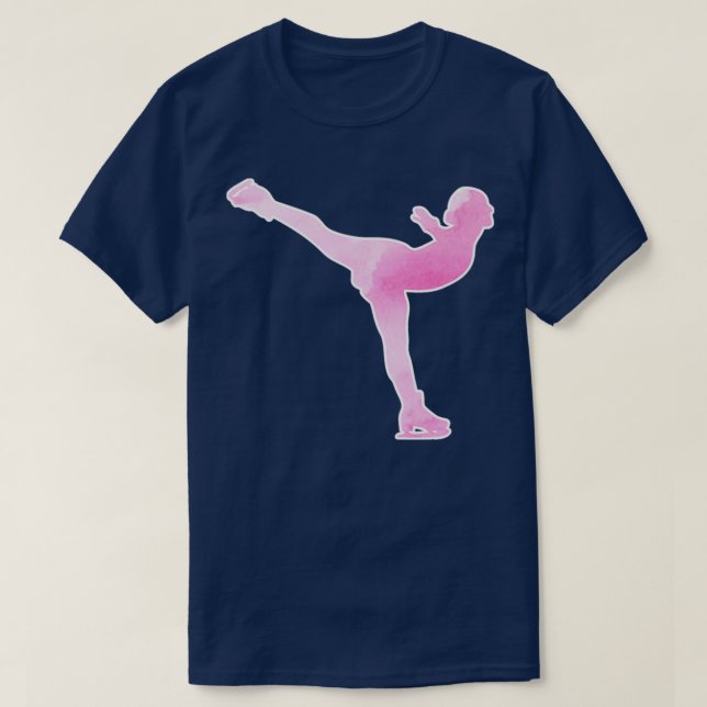 Figure Skating Sticker Pink T-Shirt (Design Front)