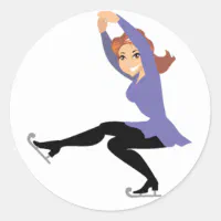 Figure Skating Gifts For Girls Women Men Ice Skate Square Sticker