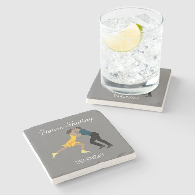 Figure Skating Stone Coaster (Side)