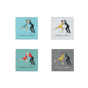 Figure Skating Stone Magnet
