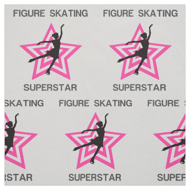 Figure Skating Superstar Grey & Pink Fabric (Swatch)