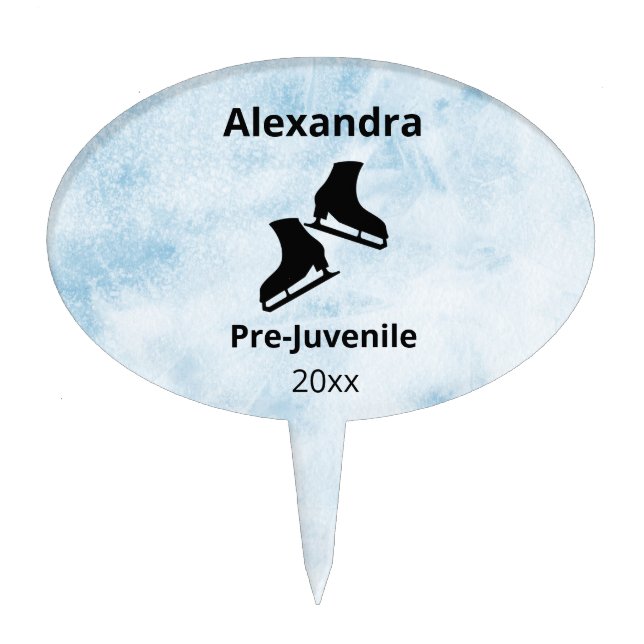 Figure skating test level year blue cake topper (Front)