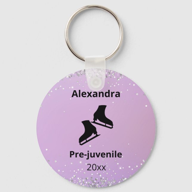 Figure skating test level year pink keychain (Front)
