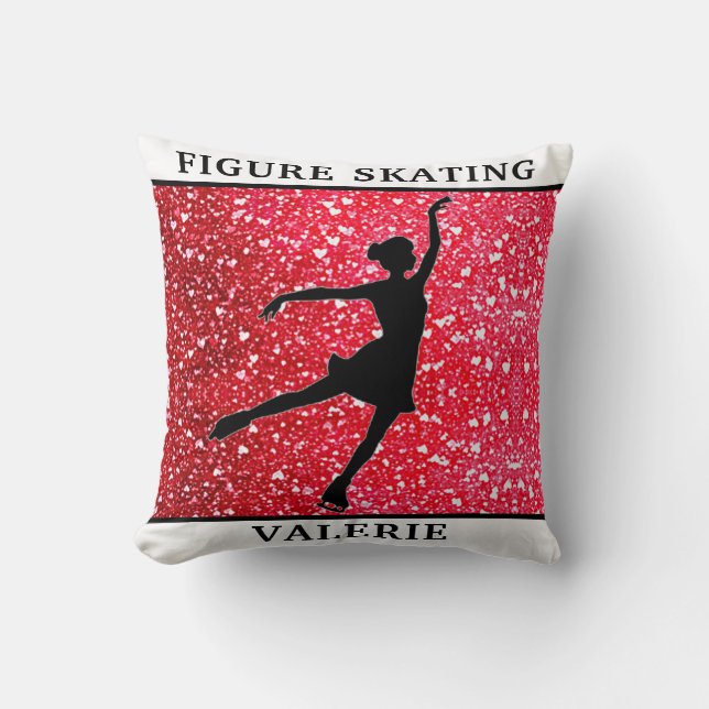 Figure Skating Throw Pillow w/ Name (Front)
