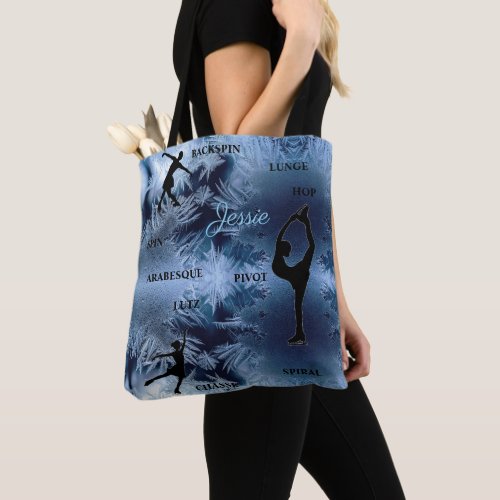 Figure Skating Typography Frozen Tote Bag