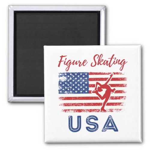 Figure Skating USA American Flag Team Magnet