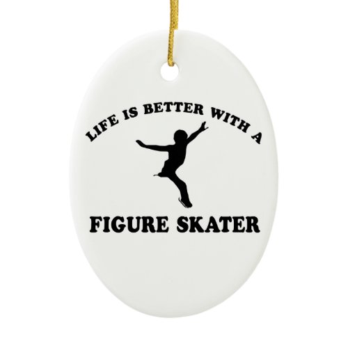 Figure Skating Vector Designs Ceramic Ornament
