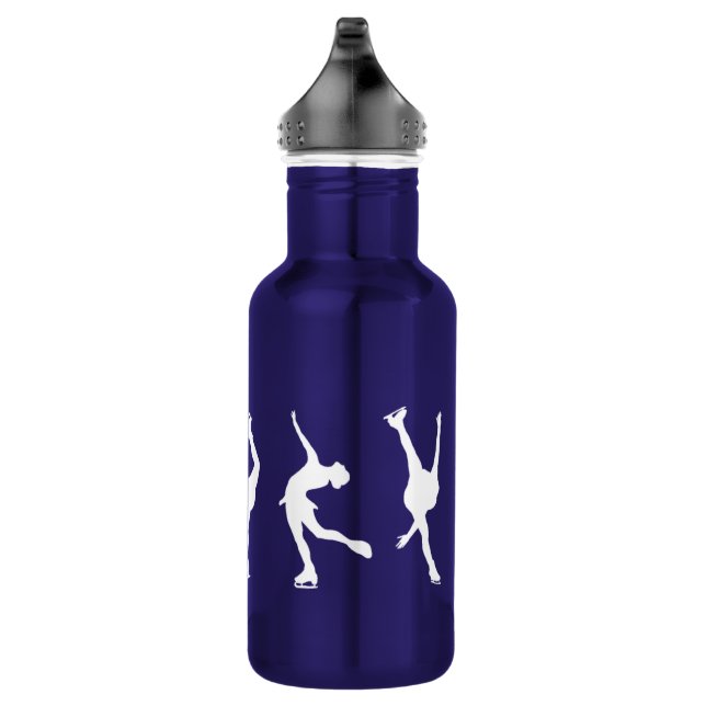 Figure Skating Water Bottle (18 oz), DARK BLUE (Right)