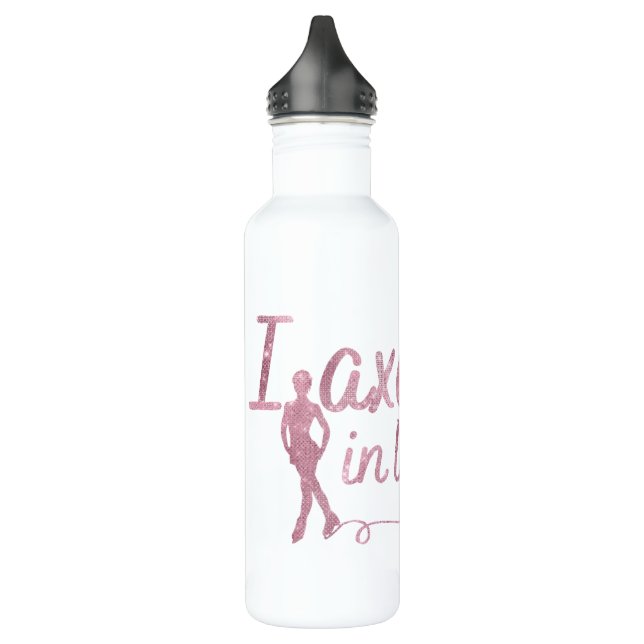 Figure skating water bottle Axel in life pink glam (Left)