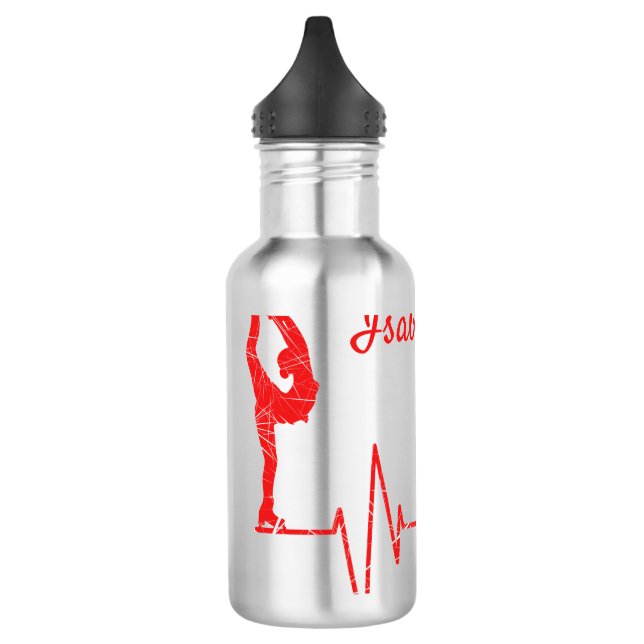 Figure skating water bottle heartbeat red (Left)