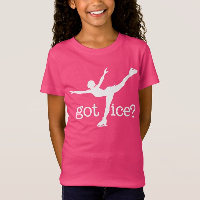 Figure Skating White Text with Skater - Got Ice T-Shirt (Front)