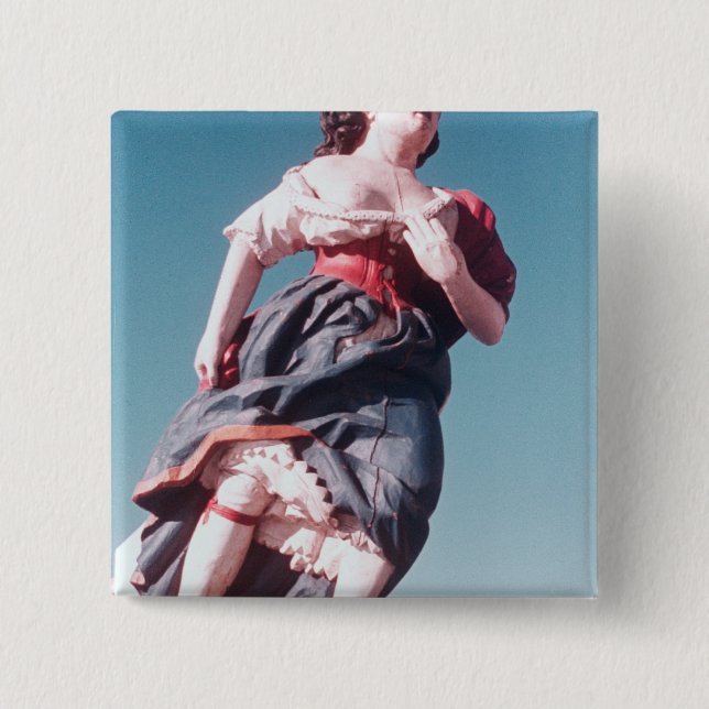 Figurehead from unknown sailing ship pinback button (Front)