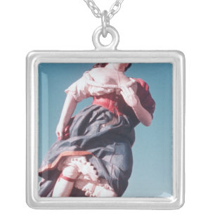Figurehead from unknown sailing ship silver plated necklace