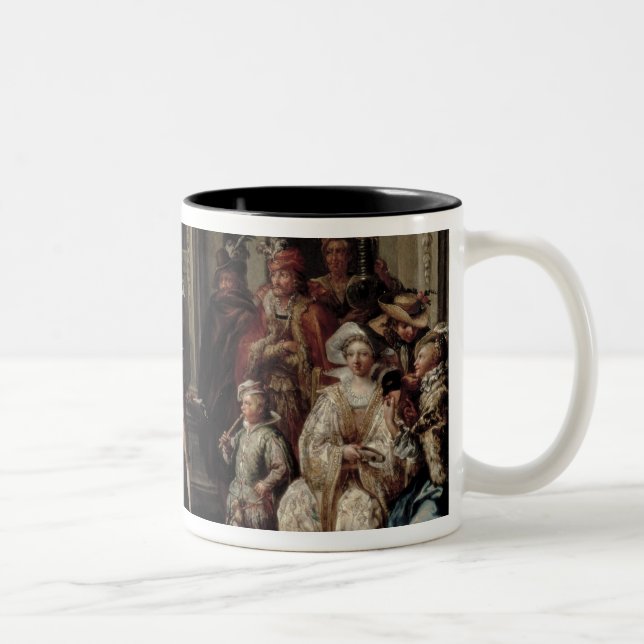 Figures Dancing Outside a Palace (pair with 59640) Two-Tone Coffee Mug (Right)