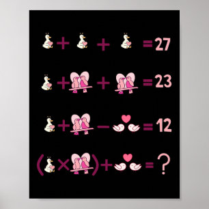 Figures Math Equation Teacher Algebra Silly Goose  Poster