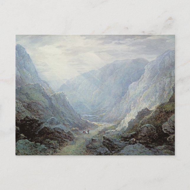 Figures Resting On The Pathway Through A Rocky Gor Postcard (Front)