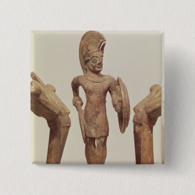 Figurine of a warrior, c.490 BC Button (Front)
