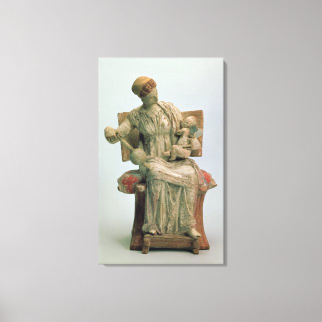 Figurine of Aphrodite playing with Eros Canvas Print (Front)