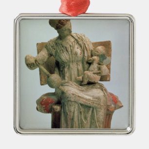 Figurine of Aphrodite playing with Eros Metal Ornament