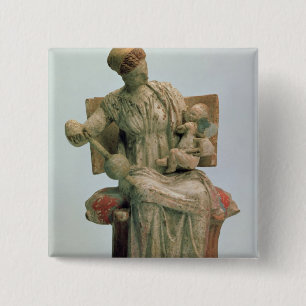 Figurine of Aphrodite playing with Eros Pinback Button