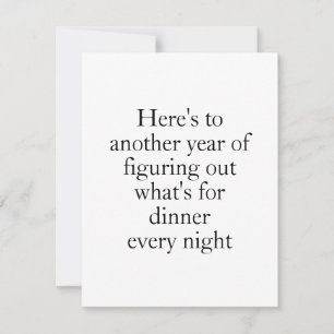 Figuring Out Dinner Humor Card for Couples - Funny