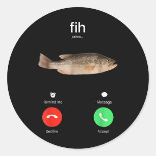 Fih Calling Remind Me Message Decline Accept Phone Classic Round Sticker