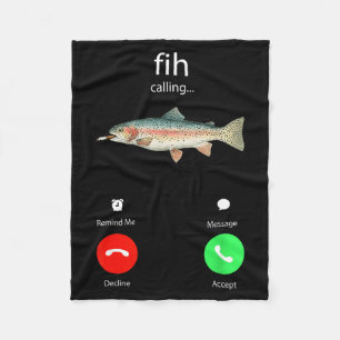 Fih Calling Remind Me Message Decline Accept Phone Fleece Blanket