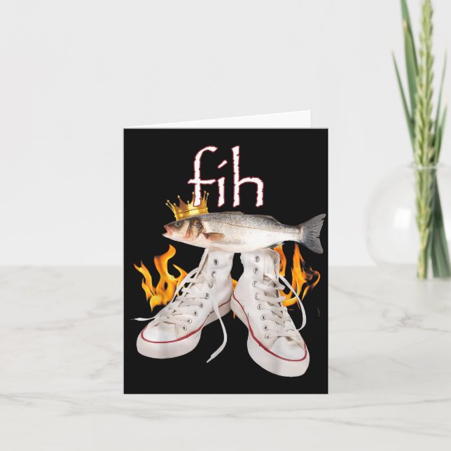 Fih Scute Ss Cute Sss Fish Funny Misspelled Fish M Card (Front)