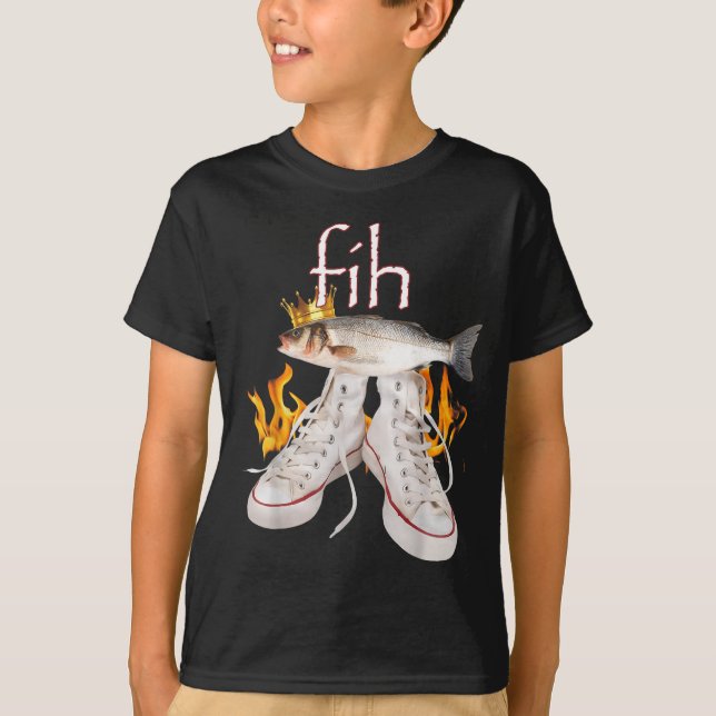 Fih Scute Ss Cute Sss Fish Funny Misspelled Fish M T-Shirt (Front)