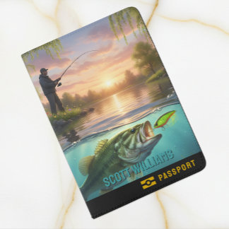 Fiherman Passport, Name, Holiday, Bass Fishing Passport Holder