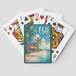 Fiji Beach Hut Travel Art Vintage Poker Cards
