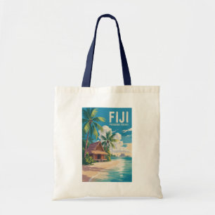 Fiji Beach Hut Travel Art Vintage Tote Bag