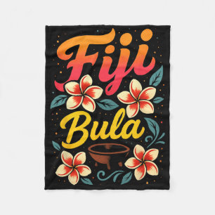 Fiji Bula Tropical Island Vacation Souvenir Fleece Blanket