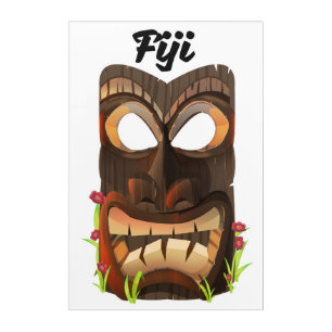 Fiji carved mask acrylic print
