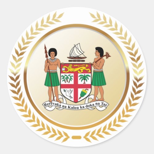 Fiji Coat of Arms Classic Round Sticker