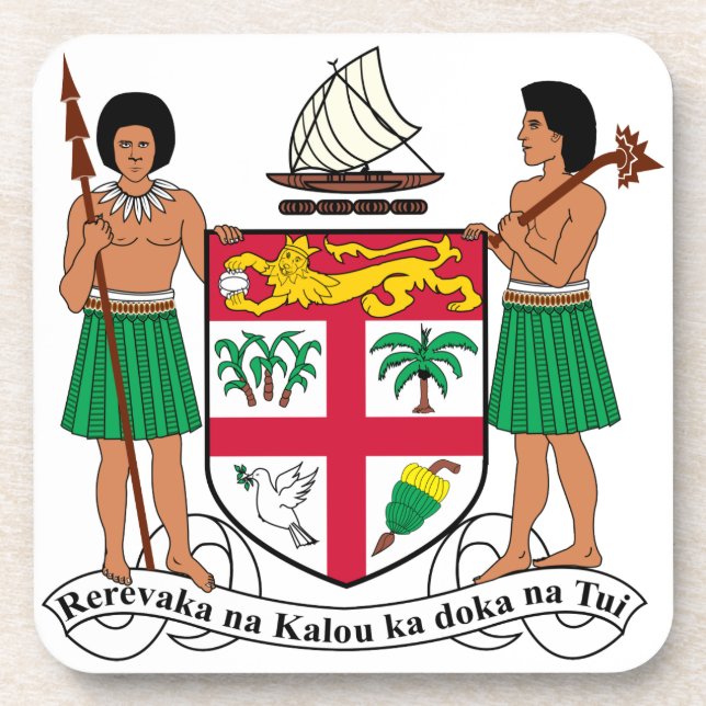 Fiji Coat Of Arms Drink Coaster (Front)