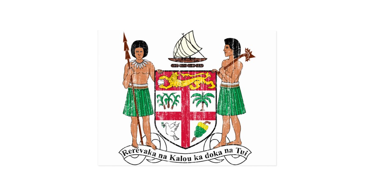 Fiji Coat Of Arms Postcard | Zazzle