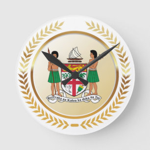 Fiji Coat of Arms Round Clock