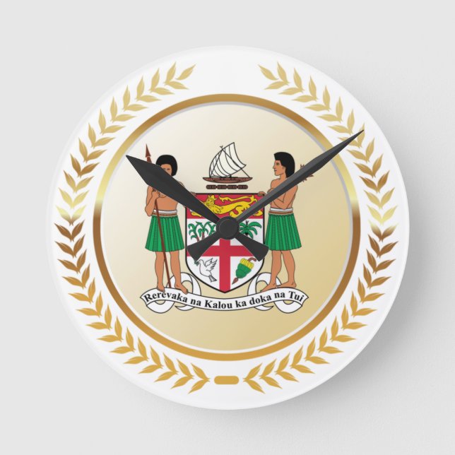 Fiji Coat of Arms Round Clock (Front)