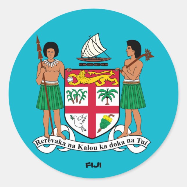 Fiji Crest Round Sticker (Front)