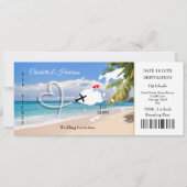 Fiji Destination Wedding Ticket Pass Invitation (Front)