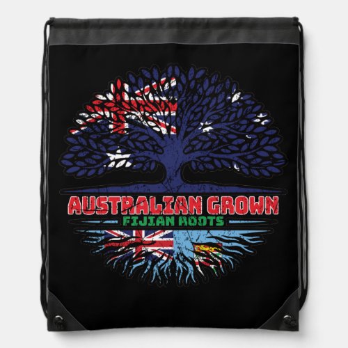 Fiji Fijian Australian Australia Tree Roots Flag Drawstring Bag