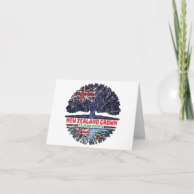 Fiji Fijian New Zealander New Zealand Tree Roots Card (Front)
