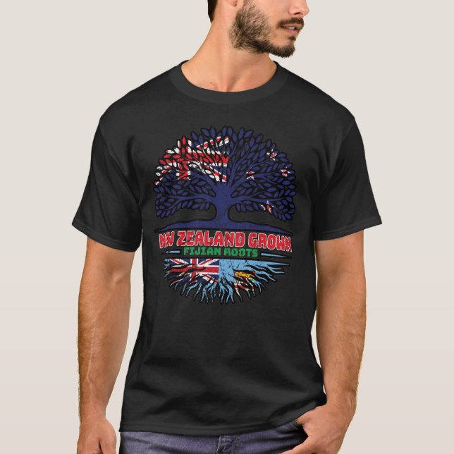Fiji Fijian New Zealander New Zealand Tree Roots T-Shirt (Front)