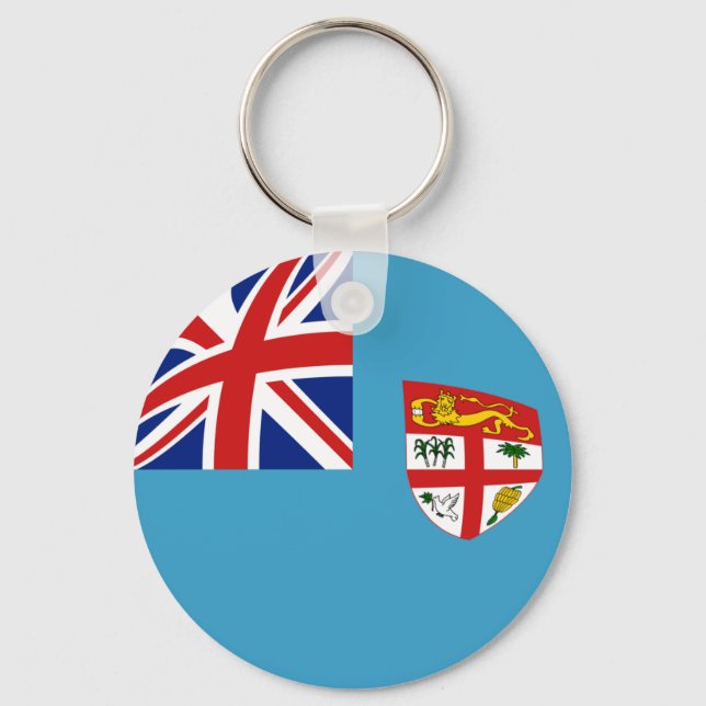 Fiji Fisheye Flag Keychain (Front)